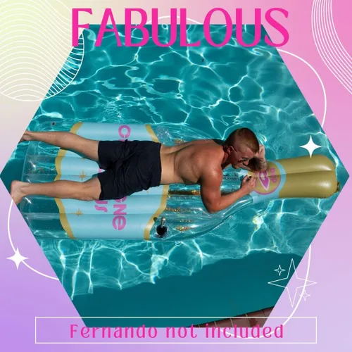 Miniatura 7 de Champagne Fab - Flotadores de piscina para despedida de soltera Flotador de piscina de tamaño grande de 400 libras de capacidad Flotador