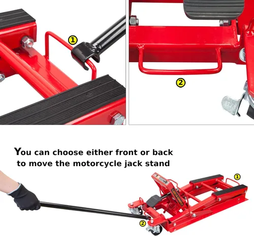 Miniatura 3 de BIG RED Gato Hidráulico de 1.500 lbs para Motocicleta, Mesa de Elevación para Deportes de Potencia Operada por Tijera para Moto, ATV, Bicicleta