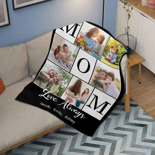 Miniatura 3 de MyPupSocks Manta personalizada para mamá, regalos personalizados para mamá, manta de cama con fotos, regalos de cumpleaños para mujeres, mamá