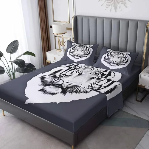 Miniatura 8 de Phoenix Sheets - Juego de sábanas de 3 piezas con estampado de animales de fantasía, sábanas y fundas de almohada de 3 piezas, sábana bajera