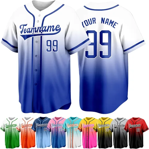 Miniatura 26 de Custom Baseball Jersey Personalized Short Sleeve Team Sport Uniform Baseball Shirt for Men Women Youth Boy