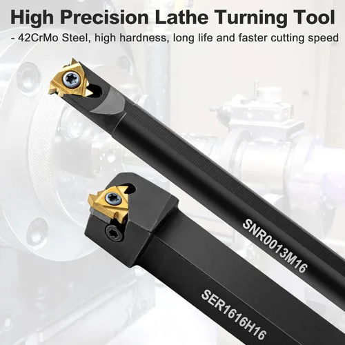 Miniatura 5 de Herramientas de corte de torno de metal – 1/2" y 5/8" soporte para herramientas de roscado barras de mandrinar con 10 piezas de insertos de carburo