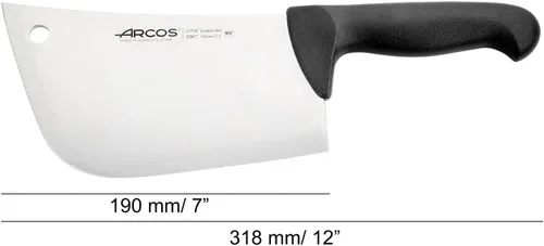 Miniatura 2 de Arcos Cuchillo de carnicero de acero inoxidable nitrum de 7 pulgadas y hoja de 7.480 in. Cuchillo de carnicero profesional. Mango ergonómico de Negro
