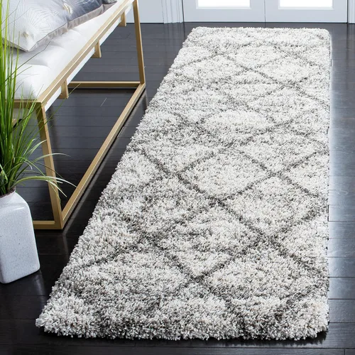 Miniatura 69 de SAFAVIEH - Alfombra de la colección Hudson Shag, diseño de enrejado moderno, no desprende pelusa y fácil de cuidar, 2 pulgadas de grosor, ideal