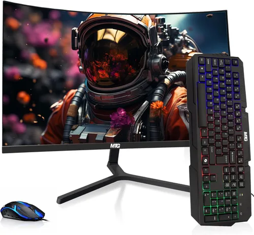 Miniatura 22 de MTG - Monitor curvo de 27 pulgadas, pantalla Full HD 1080P sin marco, audio HDMI DP USB, desenfoque de bajo movimiento, montaje VESA, combo