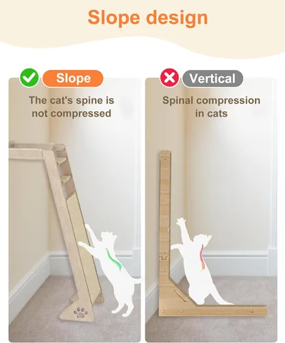 Miniatura 6 de Percha para ventana de gato con almohadilla para rascar, árbol trepador de 51 pulgadas, incluye hamaca escalera para gatos con 2 ventosas