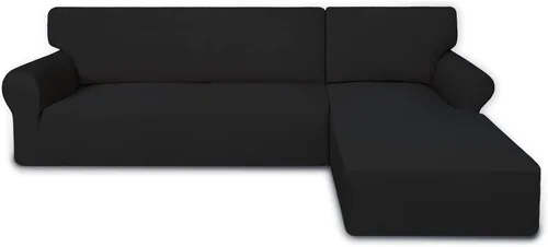 Miniatura 17 de PureFit - Fundas superelásticas para sofá modular en L, 2 fundas de elastano antideslizantes con borde elástico, ideal para niños y mascotas