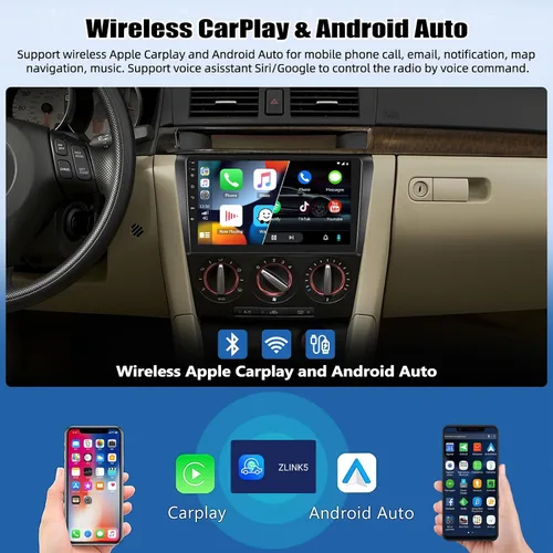 Miniatura 3 de Estéreo de coche 2+64GB para Mazda 3 2004-2009 Radio con Apple CarPlay Android Auto 9 "Pantalla táctil Android Radio con navegación GPS Bluetooth FM