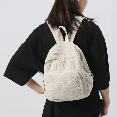 Miniatura 8 de Mochila pequeña para mujer y mujer, mochila estética, Beige, Tendencia