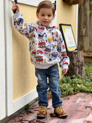 Miniatura 10 de Sudadera con capucha de forro polar de algodón para niños pequeños 2-7T