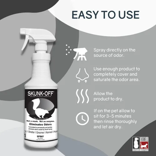 Miniatura 2 de Skunk Off Eliminador de olores en aerosol para mascotas, 32 onzas, seguro para la cabeza y la cara, removedor de olores listo para usar. Fórmula