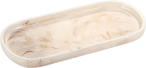 Miniatura 13 de Emibele Organizador de joyas, bandeja ovalada de resina, bandeja de tocador de baño, cocina, tocador, bandeja de joyería, soporte para anillos