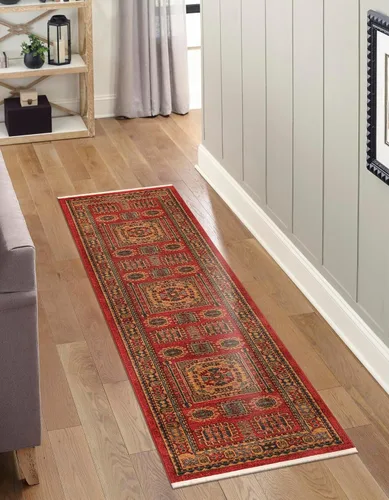 Miniatura 15 de Unique Loom Sahand Collection - Alfombra tradicional geométrica roja (2 pies 2 pulgadas x 3 pies)
