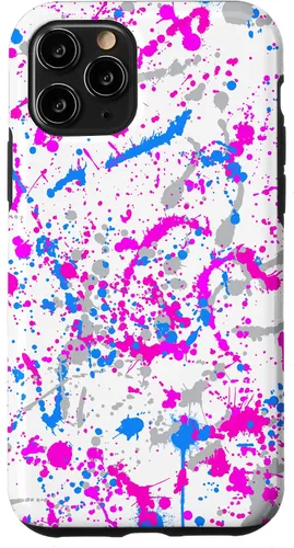 Miniatura 29 de iPhone 16 Rosa + Azul + Gris Blanco Patrón de salpicaduras de pintura