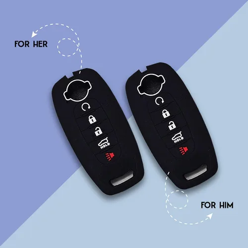 Miniatura 4 de Autobase Funda de silicona para llavero para Nissan Rogue Pathfinder Sentra 2023 2024 2025 Funda protectora de goma para llavero remoto con 5