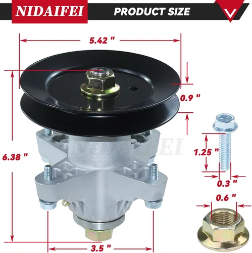 Miniatura 2 de Paquete de 3 unidades engrasado 918-04125C kit de montaje de husillo con polea tensora 756-04129B 954-04164 correa que sustituye a la correa
