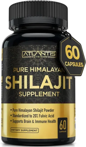 Miniatura 10 de Atlantis Nutrition Cápsulas Shilajit del Himalaya formuladas con 20% de ácido fúlvico Suplemento Shilajit del Himalaya para hombres y mujeres
