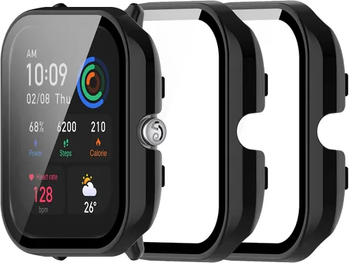 Miniatura 8 de Funda protectora compatible con Amazfit GTS 4 Mini, protector de pantalla de vidrio templado, cubierta completa para Amazfit GTS4 Mini Smartwatch