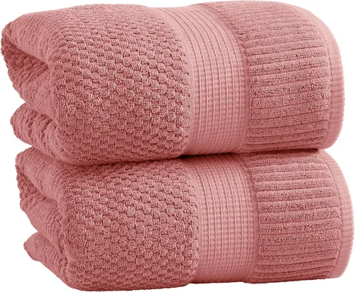 Miniatura 64 de NY Loft Juego de 4 toallas de baño 100% algodón, supersuaves y absorbentes, de secado rápido, 30 x 52 pulgadas, algodón texturizado y duradero