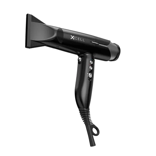 GAMMA+ XCell Professional Ultra-Lightweight Hair Dryer Digital Motor Ionic Technology Whisper Quiet 12 Heat/Speeds Negro mate