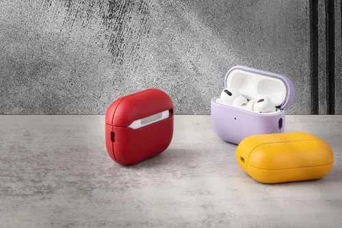 Miniatura 8 de Lopie Funda de piel para AirPods Pro de 2ª generación, azul cian, funda protectora totalmente envuelta con piel de cordero, protección de 360