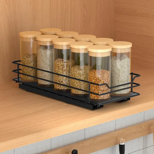 Miniatura 2 de BOIVSHI Organizador de especias extraíble para gabinete, organizador de especias deslizante resistente para armarios de cocina y despensa, se adapta