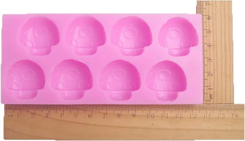 Miniatura 2 de Molde de silicona de 8 cavidades para hongos 3D para hacer dulces de fondant, moldes de chocolate, piruletas, postres, cubitos de hielo, goma