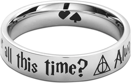 LParkin Ring After All This Time Always - Anillos de acero inoxidable para mujeres y hombres, anillo antiestrés de 0.197 in para fanáticos del mundo