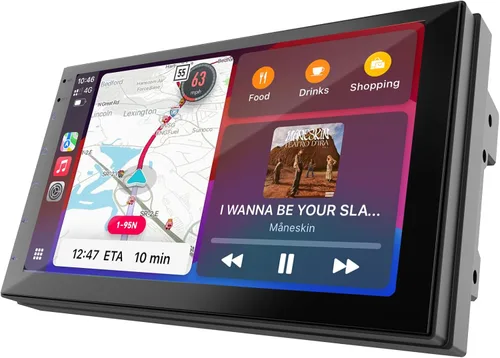 Miniatura 9 de Pantalla inalámbrica CarPlay para coche y unidad principal Android Auto – Pantalla táctil de 7 pulgadas doble DIN estéreo de coche con cámara