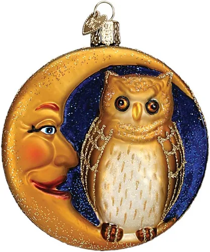 Miniatura 4 de Old World Christmas Adorno de cristal soplado de calabaza de bruja Jack O'Lantern para árbol de Navidad, decoración navideña hecha a mano, colección