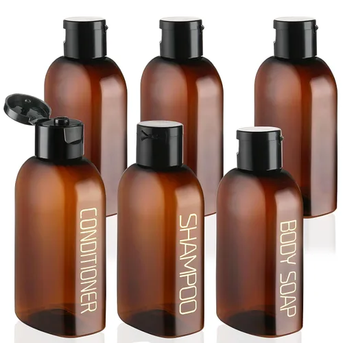 Miniatura 10 de Cosywell Kit de viaje de botellas exprimibles a prueba de fugas – 4 piezas de 3.4 onzas aprobadas por la TSA para champú, acondicionador y artículos