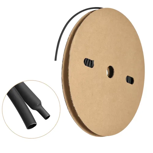 MECCANIXITY Tubo termorretráctil, relación 3:1, 1/8 pulgadas de diámetro, 50 pies, tubo termorretráctil de doble pared, impermeable, sellado, negro