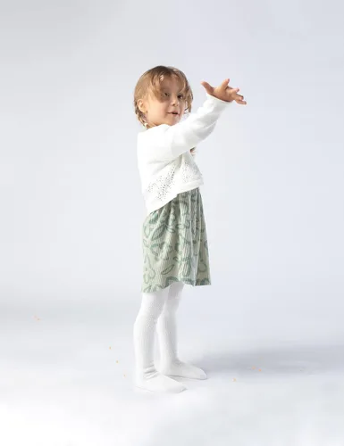 Miniatura 3 de Petrass Medias de punto trenzado para bebés y niñas, medias de algodón sin costuras con pies completos, leggings sin costuras para niñas recién