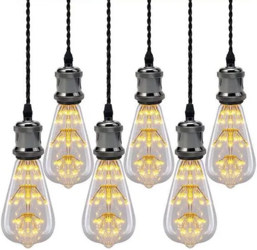 Miniatura 4 de Kiven 3 luces H System Track Mini colgante, soporte de lámpara con acabado negro perla, kit de luces de riel, colgante de rosa, tela trenzada