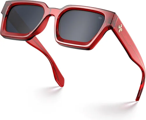 Miniatura 16 de VISOONE Moda 100% UV400 Protección Rectángulo TR90 Y2K Gafas de sol Accesorios para Mujeres Hombres RIVER, Carne de suelo/Gris Rosa