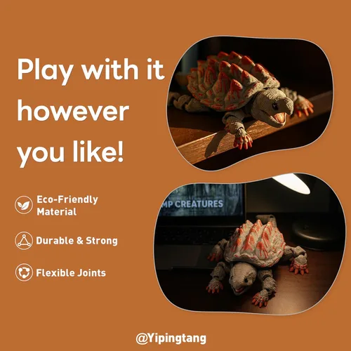 Miniatura 18 de Yipintang Criaturas Impresas en 3D Animales Flexibles - Juego de Animales Fidget de 7 Pulgadas para Decoración de Estantes (Pareja de León Adulto)
