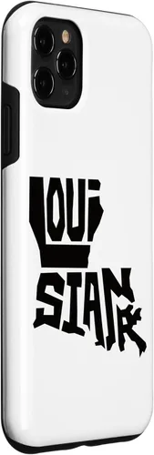 Miniatura 3 de Funda para iPhone 11 Pro Max Patriotic Home State Map of Louisiana Text Art Shape Design