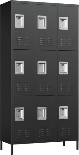 Miniatura 3 de SISESOL Taquillas de metal para empleados, armario de almacenamiento con cerradura con estante, grandes armarios para almacenamiento con patas