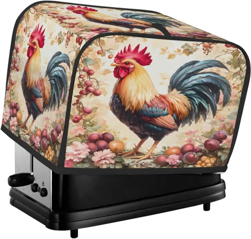 Funda para tostadora de animales de gallo, 2 rebanadas, protección contra el polvo y las huellas dactilares, fundas para pan, fundas lavables para