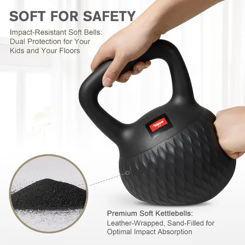 Miniatura 3 de YIGUO Soft Kettlebell, Kettlebells Cushioned Impact-Resistant Base and Anti-Slip Grip, Strength Training Kettle Bell for Women and Men, Home Workout