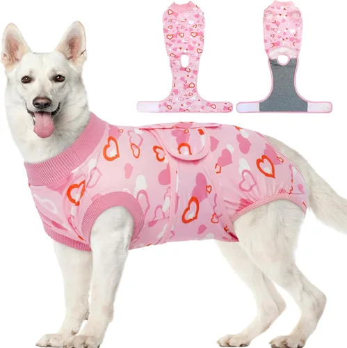 Miniatura 52 de Kuoser Traje de cirugía para perro, cómodo traje de recuperación para perros hembras para cirugía, mameluco protector posoperatorio, alternativa
