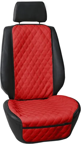 Miniatura 13 de FH Group Cojín de asiento de automóvil – Funda de asiento delantero individual de piel sintética con bolsillos delanteros, compatible con airbag