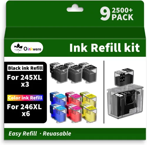 245XL 246XL Kit de recarga de tinta para Canon 245XL 246XL Combo Pack PG-245 CL-246 compatible con Pixma TR4520 TR4527 MG2522 MG2520 MX490 MX492