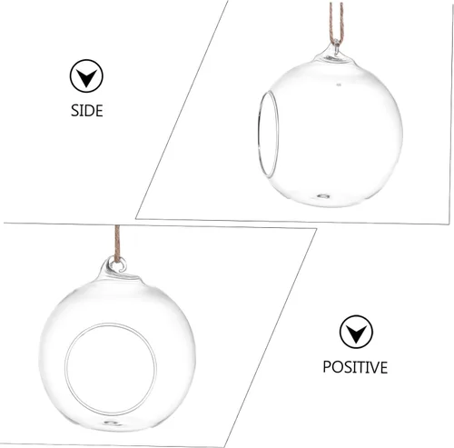 Miniatura 4 de BESTonZON 6 jarrones colgantes de terrario para plantas suculentas, macetas decorativas de interior, botellas ecológicas hidropónicas de vidrio