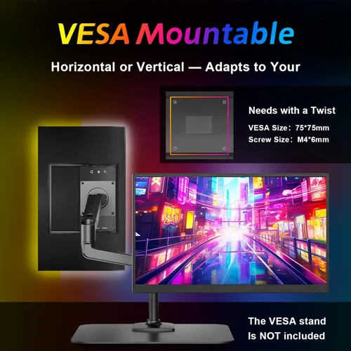 Miniatura 7 de Monitor portátil de 18.5 pulgadas 120Hz FHD 1080P, extensor de pantalla para portátil USB-C HDMI, segunda pantalla