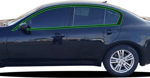 Miniatura 8 de Kit de revestimiento de vinilo precortado cromado para ventana, compatible con Infiniti G35 G37 Q40 Sedan 2007-2015, fibra de carbono negro