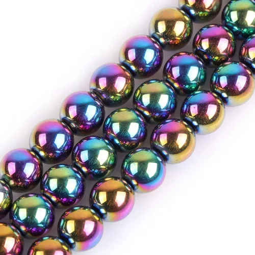 Miniatura 29 de GEM-Inside - Cuentas sueltas de hematita negra natural no magnética de 0.079 pulgadas, cuentas redondas de energía para fabricación de joyas, 15