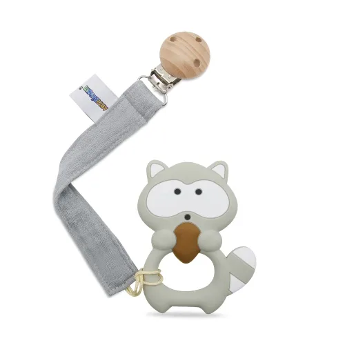Miniatura 11 de Juguete mordedor de silicona de grado alimenticio para bebés con soporte para chupete, juguetes para aliviar el dolor de dentición, juego de regalo