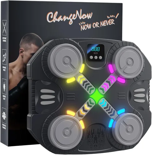 Music Boxing Machine for Kids-Interactive Wall Mounted Punching Target with Sound & Lights,Smart Boxing Trainer Machine Fitness Game Gymnastics