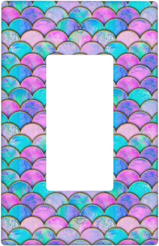 Miniatura 11 de Cubierta decorativa para interruptor de luz de sirena, diseño de sirena, de 1 banda, placa de pared para enchufes eléctricos, placa de interruptor
